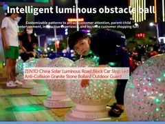 ZENTO चीन सौर उज्ज्वल सड़क ब्लॉक कार स्टॉप एलईडी विरोधी टक्कर ग्रेनाइट पत्थर बोलार्ड आउटडोर गार्ड