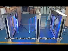 ज़ेन्टो स्पेस-सेविंग स्विंग गेट टर्नस्टाइल स्लिम डिज़ाइन एलईडी संकेतक के साथ दोहरी दिशा अभिगम नियंत्रण